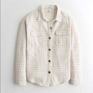 Hollis Tan/Cream Boyfriend Fit Flannel